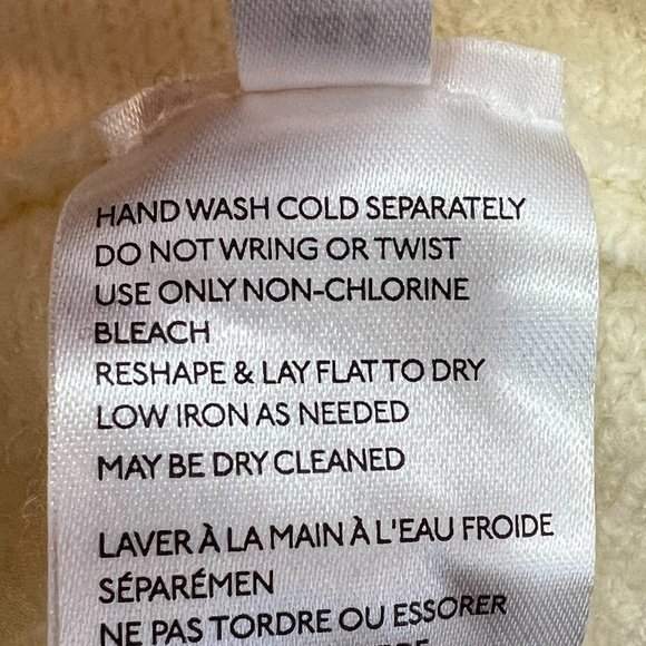 Anthropologie Joy Ivory Cream Fringed Hem V-Neck Sweater Size Small - Picture 9 of 11